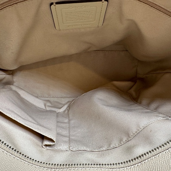 COACH Zip Top Tote In Crossgrain Leather Tan with Yellow F59855 Quiet Luxury - Picture 13 of 13